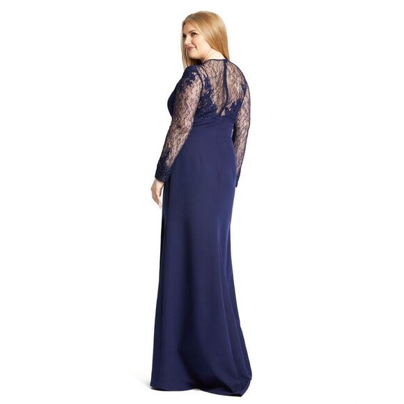 NWT Mac Duggal Midnight Sweatheart Lace Gown Size 18W - Picture 2 of 15